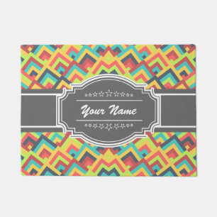 Personalised Colourful Zigzag Chevron N1 Doormat