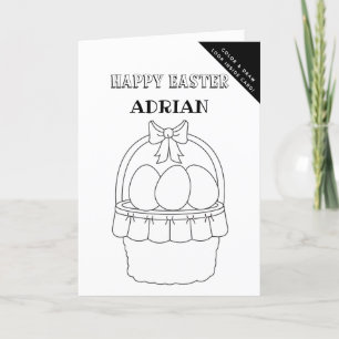 Personalised Colouring & Drawing Easter Activity  Holiday Card