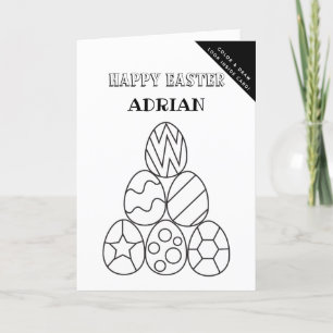 Personalised Colouring & Drawing Easter Activity Holiday Card