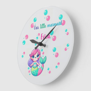Personalised Colourized Mermaid Wall Clock