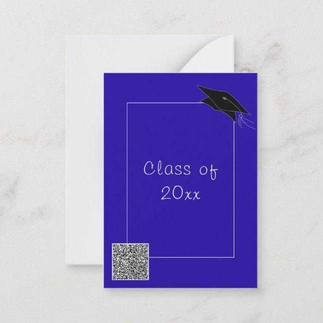 Personalised Colours QR Code Graduation Invitation (Back)