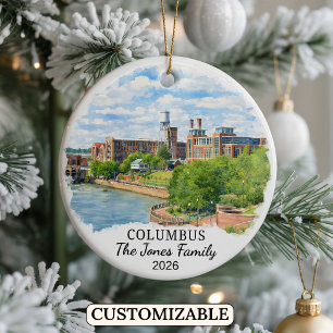 Personalised Columbus Ornament, Custom Georgia Ceramic Ornament