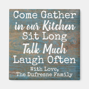 Personalised "Come Gather" Kitchen Magnet