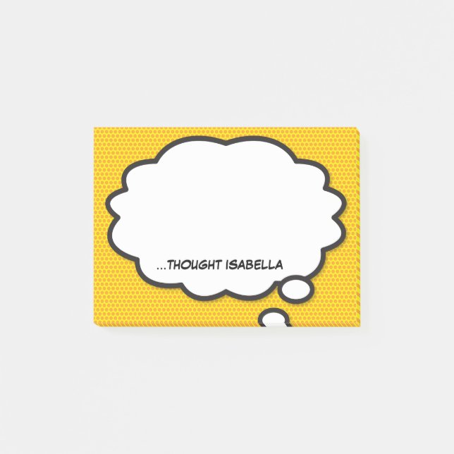 Personalised Comic Book Fun Think Bubble Post-it Notes (Front)