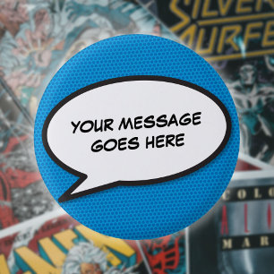 Personalised Comic Book Pop Art Speech Bubble 3 Cm Round Badge