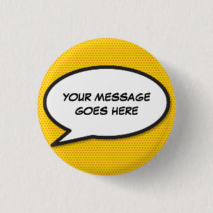 Personalised Comic Book Pop Art Speech Bubble 3 Cm Round Badge