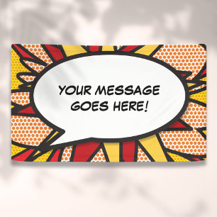 Personalised Comic Book Pop Art Speech Bubble Banner