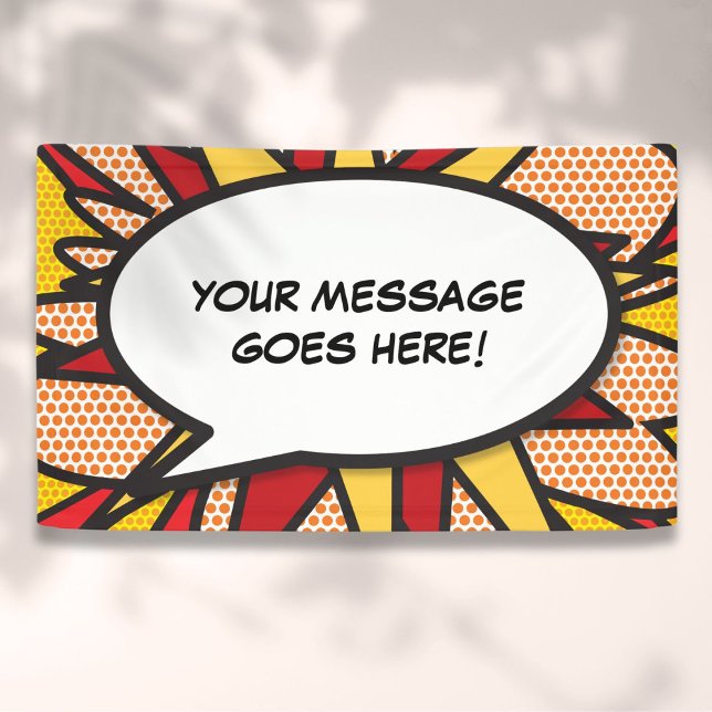 Personalised Comic Book Pop Art Speech Bubble Banner (Personalized Comic Book Pop Art Speech Bubble Banner)