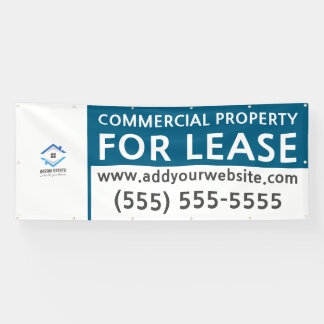 Personalised Commercial Property For Lease Blue Banner