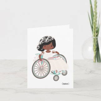 Personalised Communion-Black Girl in Wheelchair Card