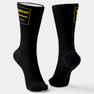 Personalised Company Black Modern Custom Business Socks