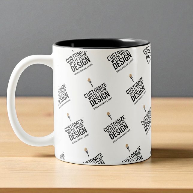 Personalised Company Branded Custom Minimalist  Two-Tone Coffee Mug (Creator Uploaded)