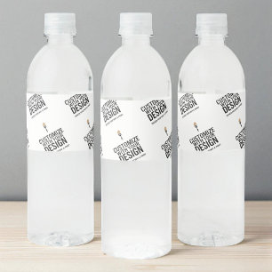 Personalised Company Branded Custom Minimalist Water Bottle Label