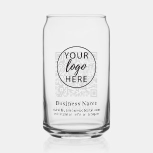 Personalised Company Branding Logo Scan Can Glass