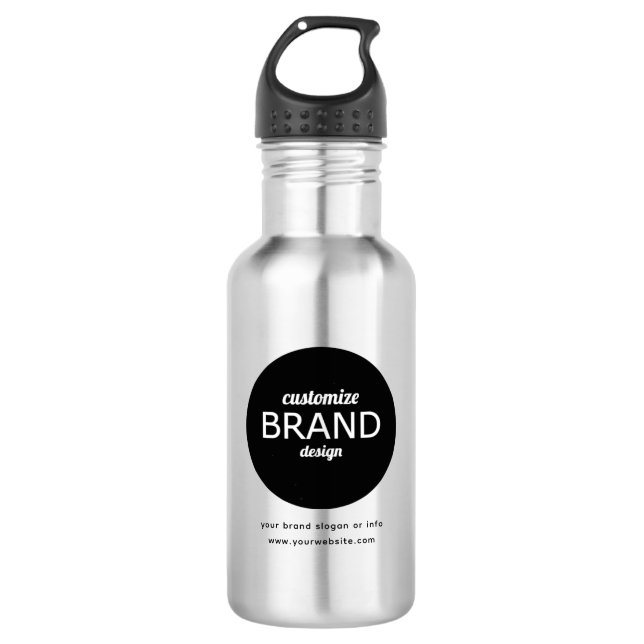 Personalised Company Logo 18 oz Water Bottle (Front)