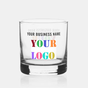 Personalised Company Logo and Custom Text Business Whiskey Glass