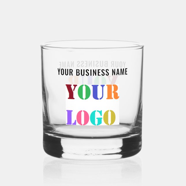 Personalised Company Logo and Custom Text Business Whiskey Glass (Front)