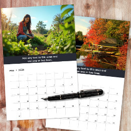 Personalised Company Logo and Photos Neutral Grey Calendar