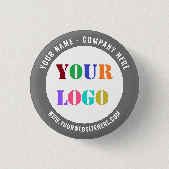 Personalised Company Logo and Text Button Example (Front)