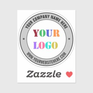 Personalised Company Logo and Text Round Sticker