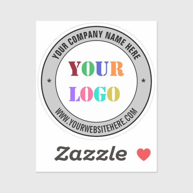 Personalised Company Logo and Text Round Sticker (Sheet)