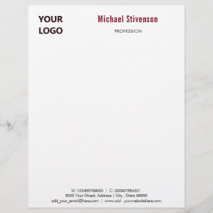 Personalised Company Logo Info Business Letterhead
