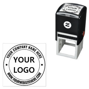 Personalised Company Logo Name Website Round Stamp