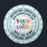 Personalised Company Logo Text Dart Board Template<br><div class="desc">Custom Colours and Fonts - Design Your Own Personalised Dartboards with Custom Company Logo Name Address Website or Custom Text Promotional Business Dart Board Gift - Add Your Name - Company / Address / Logo - Photo or QR Code / Website or Email or Phone / more - Resize and...</div>