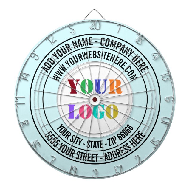 Personalised Company Logo Text Dart Board Template (Front)