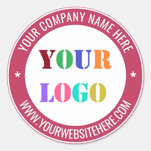 Personalised Company Logo Text Stickers Template (Front)