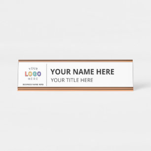 Personalised Company Name and Logo Business Desk Name Plate