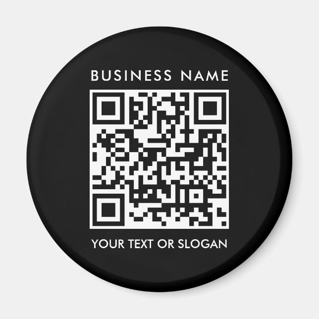 Personalised Company QR Code Logo Text Template Magnet (Front)