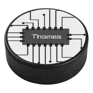 Personalised Computer IC Chip Image Hockey Puck