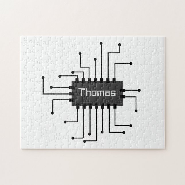 Personalised Computer IC Chip Image Jigsaw Puzzle (Horizontal)