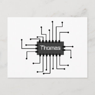 Personalised Computer IC Chip Image Postcard