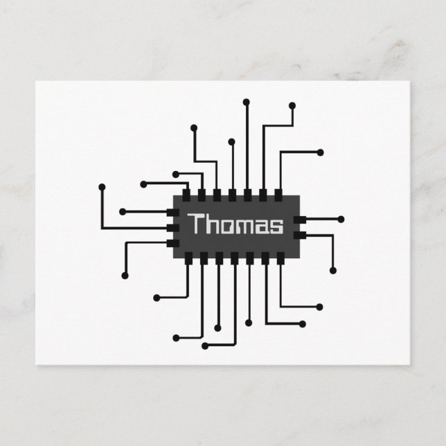 Personalised Computer IC Chip Image Postcard (Front)
