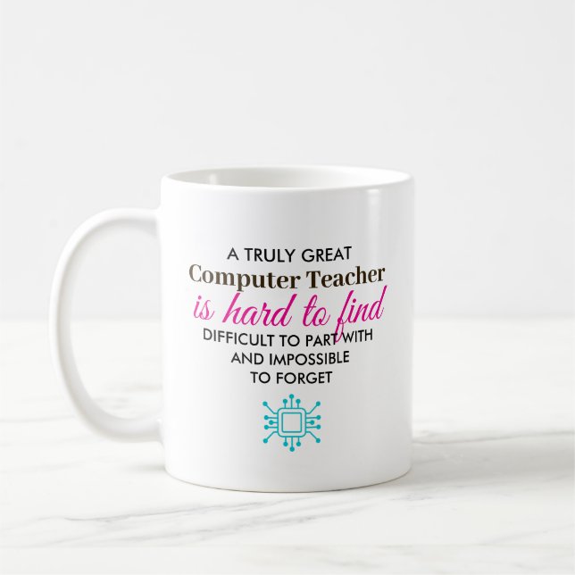 Personalised Computer Teacher Appreciation Gift Coffee Mug (Left)