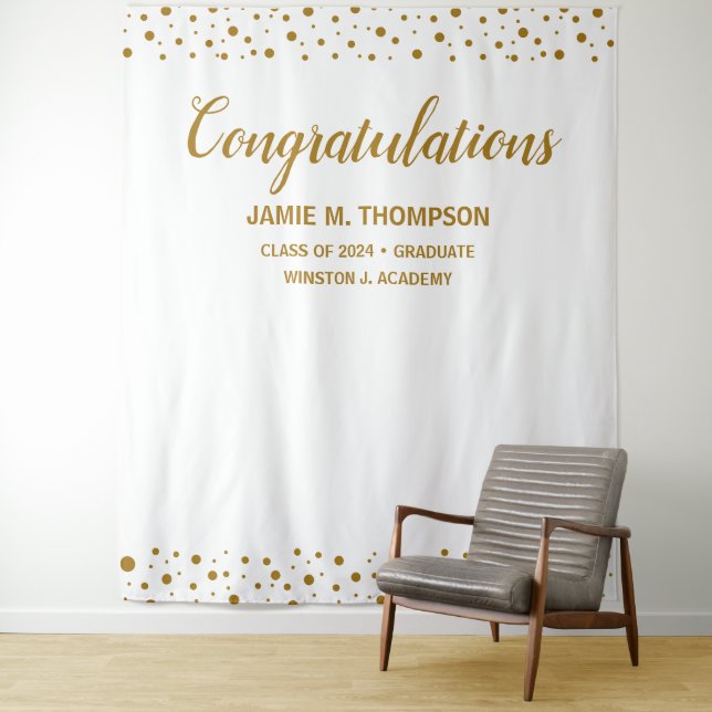 Personalised Confetti Congratulations Graduate  Tapestry (In Situ)