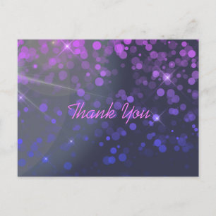 Personalised Confetti Pink Blue Thank You Postcard