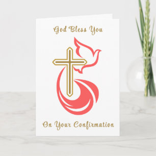 Personalised Confirmation Watercolor Cross Dove  Card