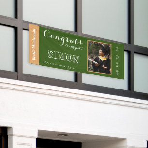 Personalised Congrats to Our Grad   Forest Green Banner