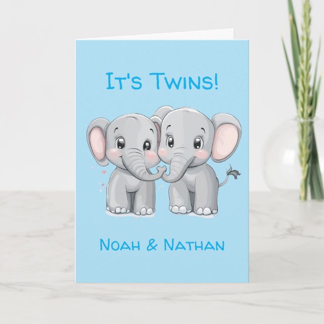 Personalised Congratulations Card, Twin Babies  Card (Front)