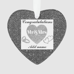 Personalised congratulations mr&mrs ornimant gift ornament
