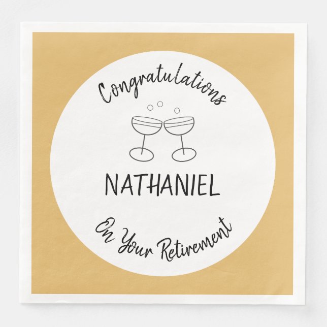 Personalised Congratulations On Your Retirement Napkin (Front)