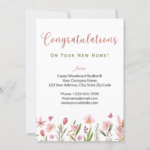 Personalised Congratulations Realtor Floral Card