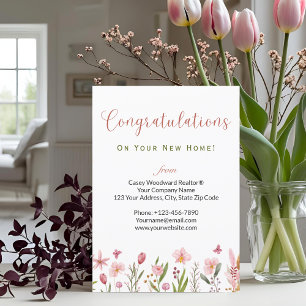 Personalised Congratulations Realtor Floral Card