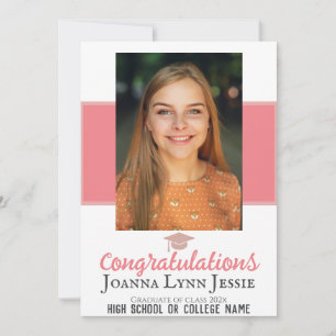 Personalised Congratulations script Graduate Photo Card