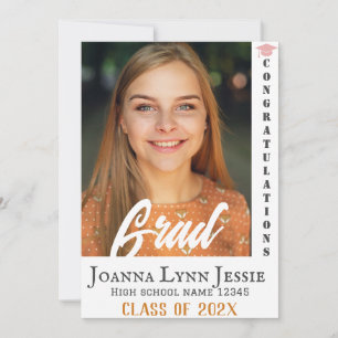 Personalised Congratulations script Graduate Photo Holiday Card
