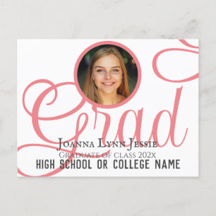 Personalised Congratulations script Graduate Photo Postcard