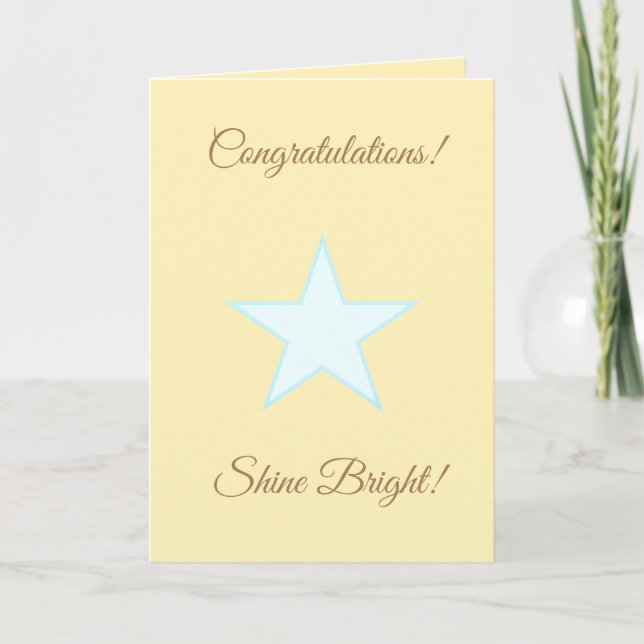 Personalised Congratulations Shine Bright Star Card (Front)